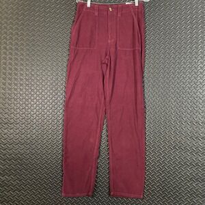 New American Eagle Corduroy Baggy Mom Pants Super High Rise Burgundy Women's 4